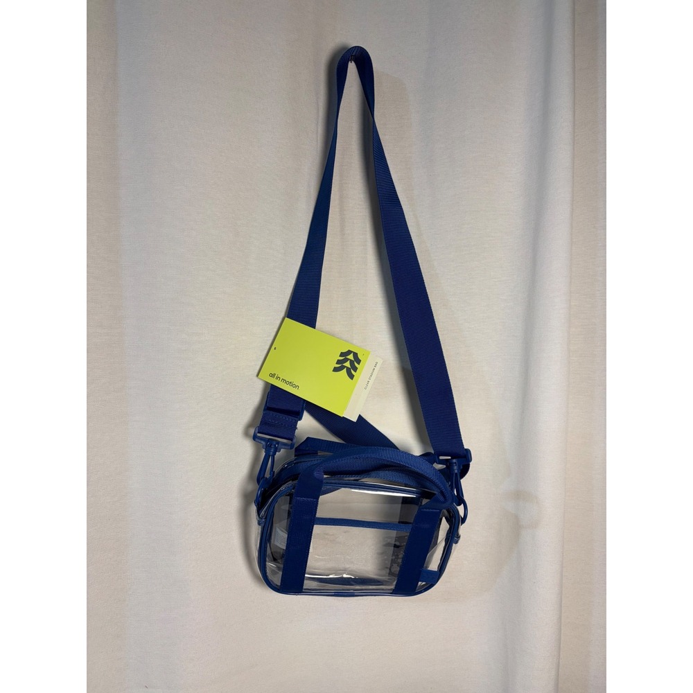 All in Motion Clear Stadium Bag Blue Crossbody Shoulder Bag NWT